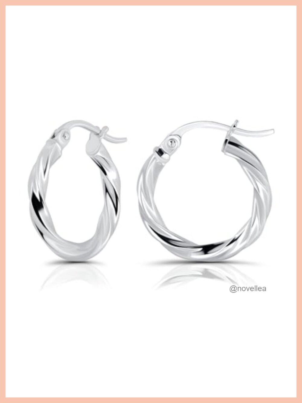 925 Sterling Silver 2mm Twisted Hoop Earrings for Women Lightweight